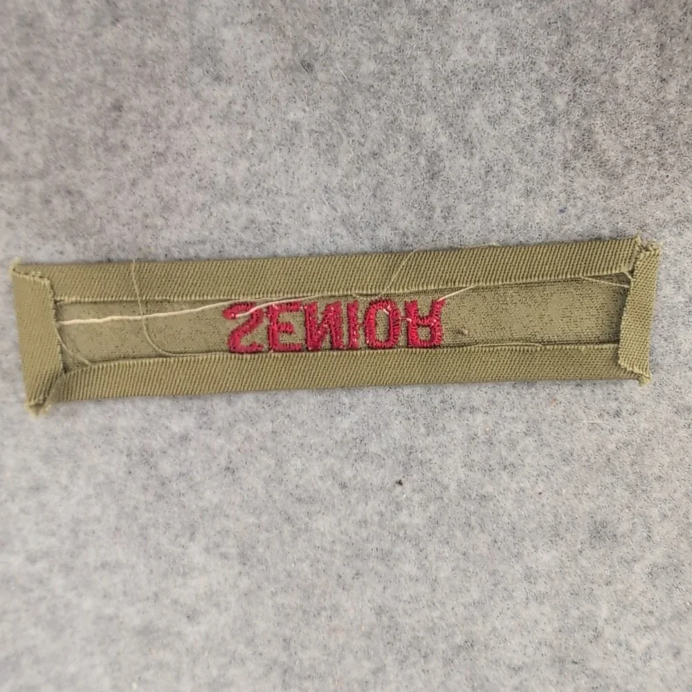 Senior Boy Scout Program Strip Heavy Green Twill with Red Embroidered Lettering - Picture 3 of 3
